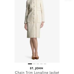 St. John Ivory Textured Coat
